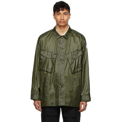 Aïe Green Ripstop Shirt Jacket In Ct078 Olive