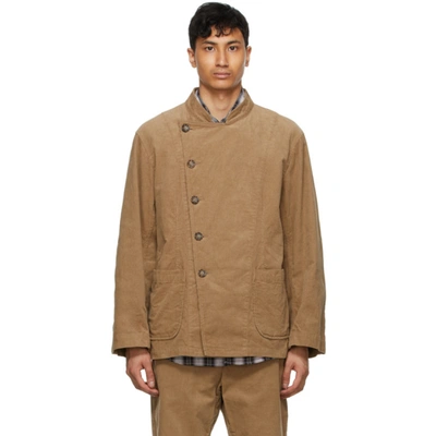 Aïe Khaki Corduroy Double Breasted Jacket In Rk012 Khaki