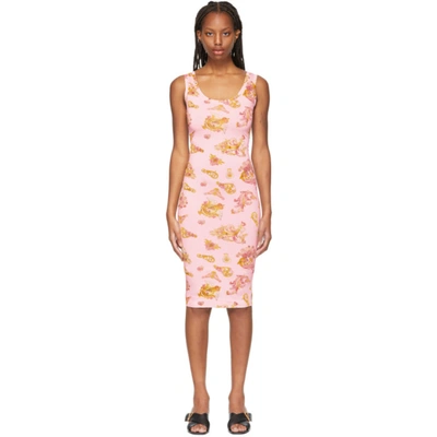 Versace Jeans Couture Pink Rococo Dress In E402 Pink