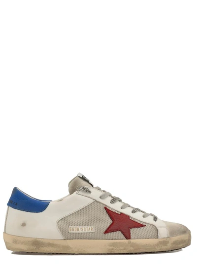 Golden Goose Sneakers In Silver/white/red/blue