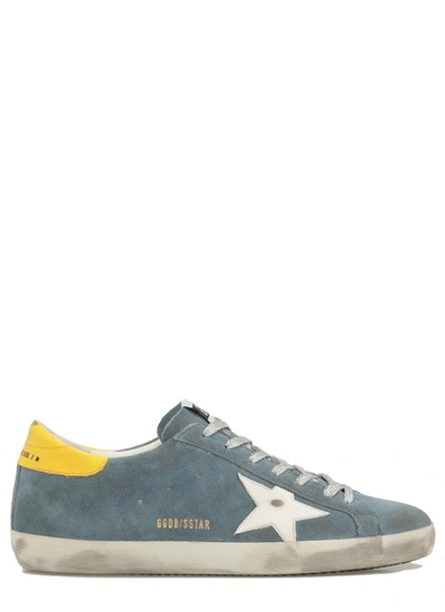 Golden Goose Sneakers In Powder Blue/white/yellow