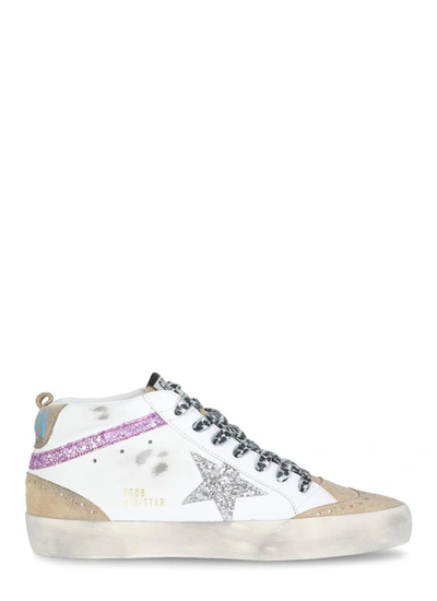 Golden Goose Sneakers In White/cappuccino/silver/lavend