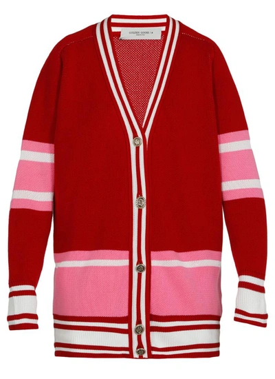 Golden Goose Sweaters In Red/pink/white