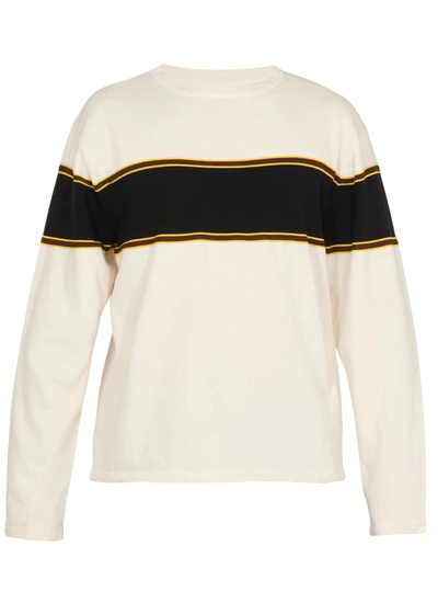 Jil Sander Striped Knit Jumper In White