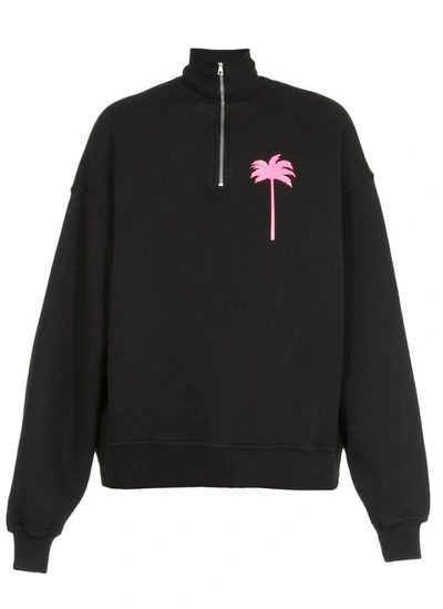 Palm Angels Sweaters In Black Fuchsia
