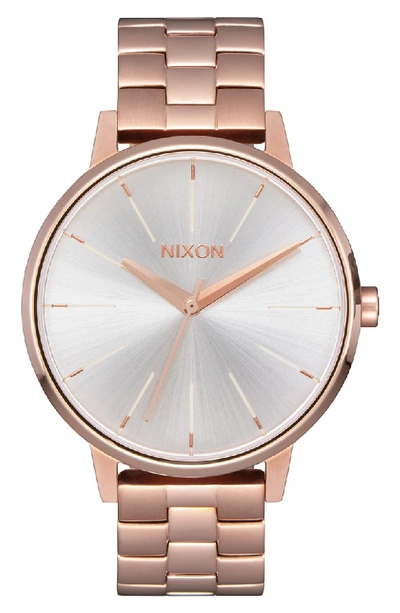 Nixon 'the Kensington' Bracelet Watch, 37mm In Rose Gold/ White