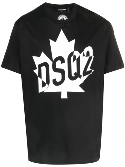 Dsquared2 Canada Logo Print T-shirt In Black