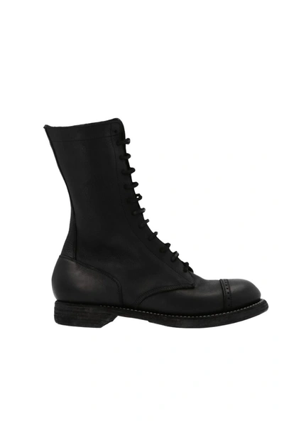 Guidi Laced Up Mid In Black