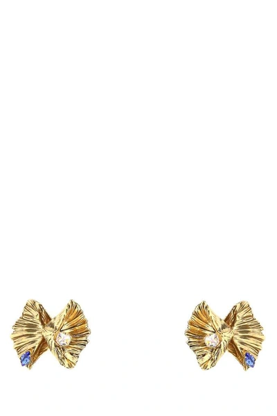 Saint Laurent Héritage Bow Shell Clip In Gold