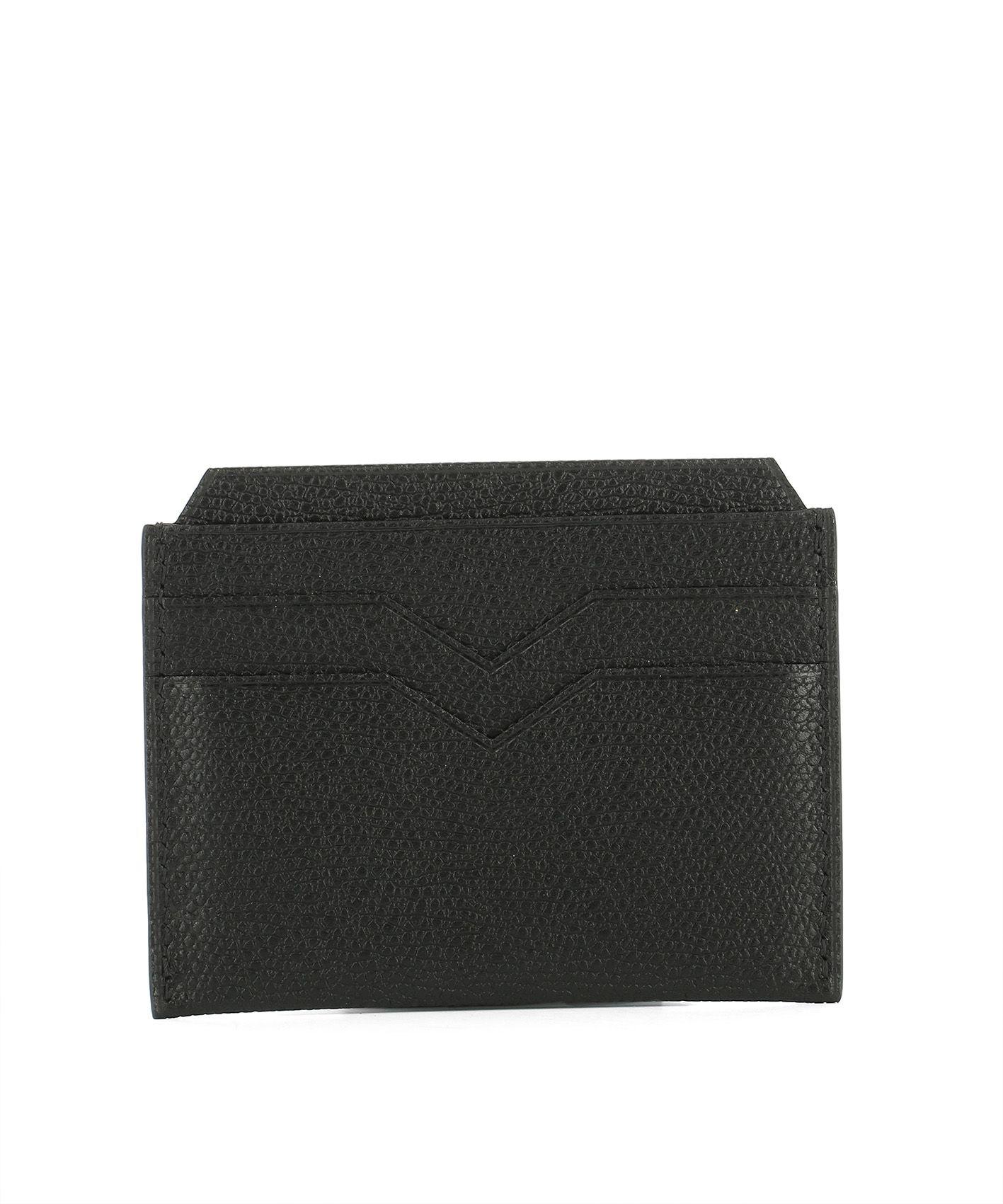 Valextra Black Leather Card Holder | ModeSens