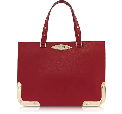 Red Valentino Star Studded Tote In Lacca