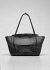 Bottega Veneta Arco 48 Medium Grainy Leather Top-handle Bag In Black