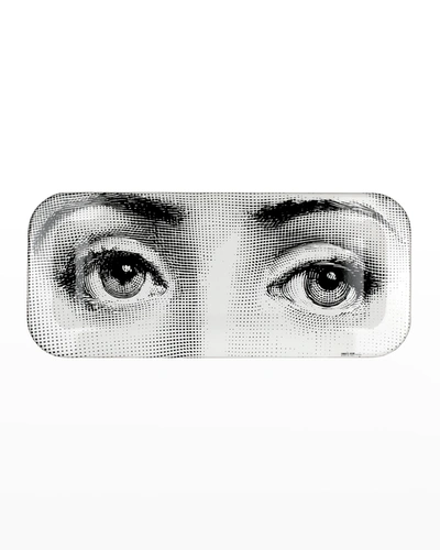 Fornasetti Occhi Tray, 9.8" X 23.62" In White/black