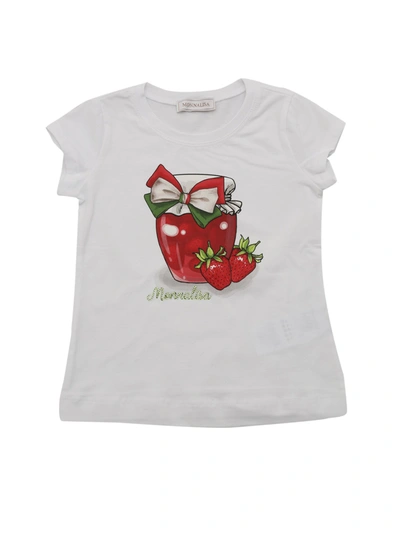 Monnalisa Kids' Jam Print T-shirt In White