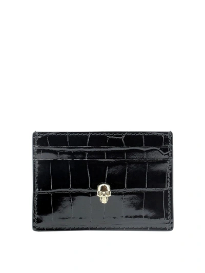 Alexander Mcqueen Skull Card Holder In Black