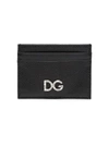 Dolce & Gabbana Diamante Logo Card Holder In Black