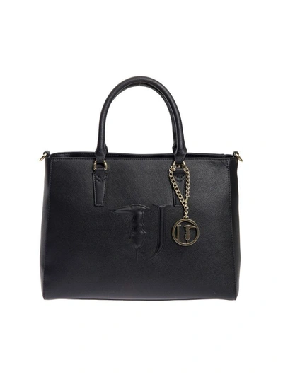 Trussardi Ischia" Faux Leather Tote Bag" In Black