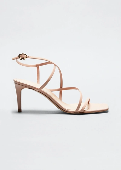 Gianvito Rossi Barely There Stiletto Strappy Sandals In Peach