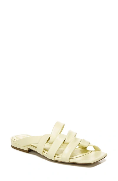 Vince Zayna Woven Flat Slide Sandals In Pale Yellow