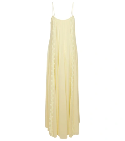 chinese dress ladies CHLOE SS 2015 Size 4 Corn Yellow Silk-Voile Maxi Dress