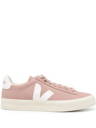 Veja Campo Nubuck Leather Sneakers In White