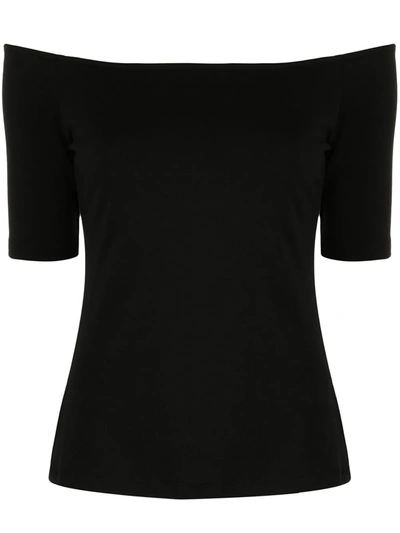 L Agence Suzie Short Sleeve Off Shoulder Top In Black
