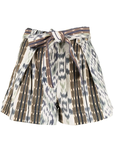 Ulla Johnson Rafa Graphic-print Cotton Shorts In Azul