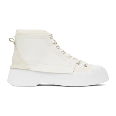 Jw Anderson White Canvas And Leather Sneakers