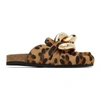 Jw Anderson Chain-embellished Leopard-print Calf Hair Slippers In Beige
