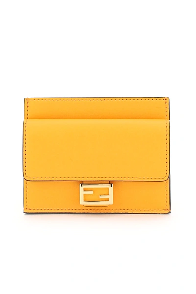 Fendi Baguette Ff Card Holder In Orange