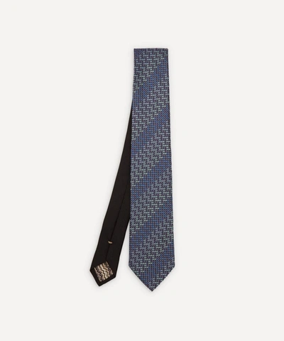 Missoni Micro Pattern Silk Tie In Blue