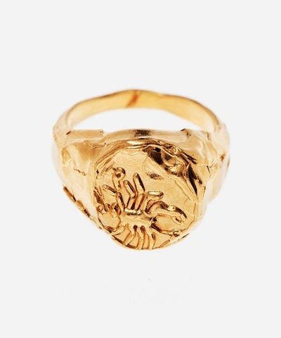 Alighieri Gold-plated The Scorpio Signet Ring