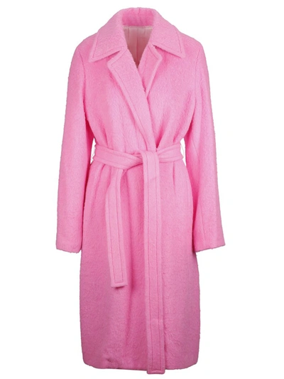 Helmut Lang Belted Coat In Pink