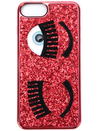 Chiara Ferragni Flirting Glitter Iphone 7 Plus Case In Red