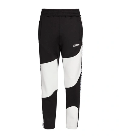 Off-white Mens Black White Active Logo-print Jersey Jogging Bottoms S