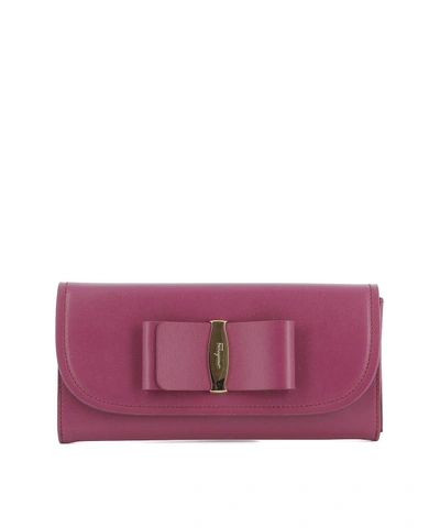 Ferragamo Violet Leather Wallet In Purple