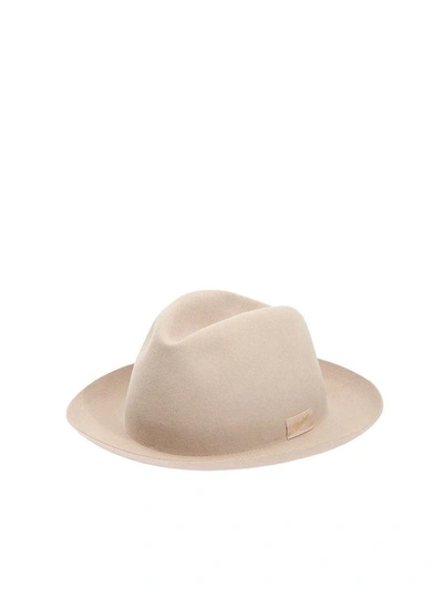 Borsalino Brimmed Felt Medium Hat In Beige