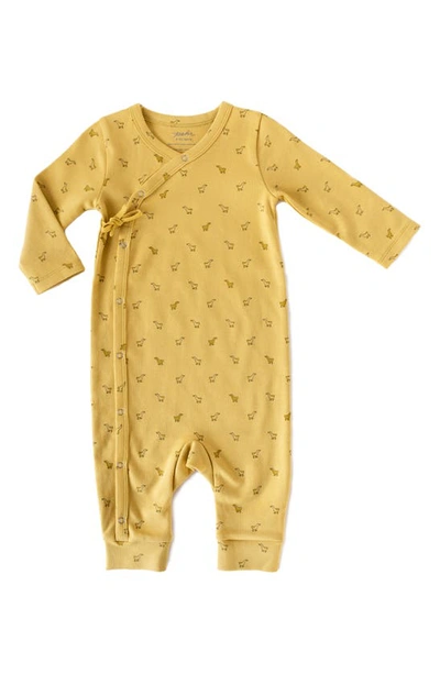 Pehr Babies' Hatchlings Duck Organic Cotton Romper In Yellow