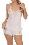In Bloom By Jonquil Delano Satin Short Pajamas In Pink