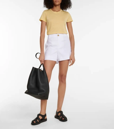 Vince Pima Cotton-jersey T-shirt In Yellow
