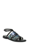 Naturalizer Fianna Ankle Strap Sandals Women's Shoes In Black/blue Leather