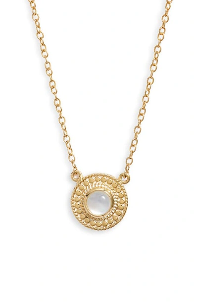 Anna Beck Mother-of-pearl Pendant Necklace In Gold/ White