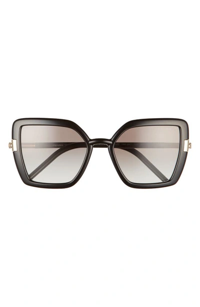 Prada 54mm Gradient Butterfly Sunglasses In Black/ Grey Gradient