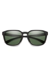 Smith Contour 56mm Polarized Square Sunglasses In Matte Black/ Grey Green