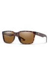 Smith Headliner 55mm Polarized Rectangle Sunglasses In Matte Tort/ Chromapop Brown