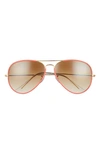 Ray Ban Pilot 62mm Aviator Sunglasses In Red Gold/ Clear Gradient Brown