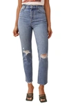 Reformation Cynthia High Waist Relaxed Jeans In Shasta Destroyed