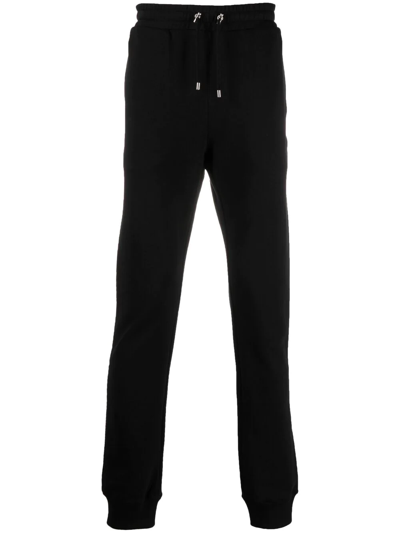 Balmain Ribbed-detail Drawstring Track Pants In Black