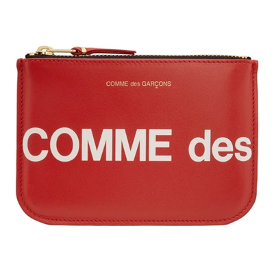 Comme Des Garçons Red Huge Logo Pouch In 2 Red