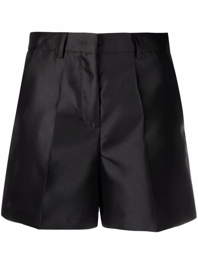 Blanca Vita Buxus Tailored Satin Shorts In Black
